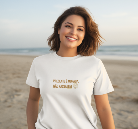 earth-day-themed-mockup-of-an-ai-generated-cheerful-woman-with-a-tee-posing-in-a-beach-m38192