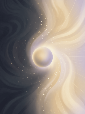 Ilustração abstrata da integração da sombra, com um lado escuro e um lado claro se unindo em harmonia no centro.